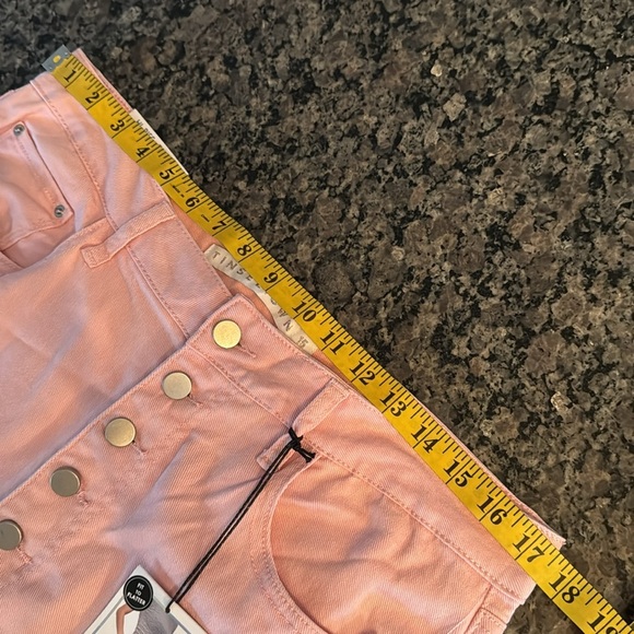 Tinseltown button fly hi rise flare Pink Jeans NWT 15 - Picture 7 of 11